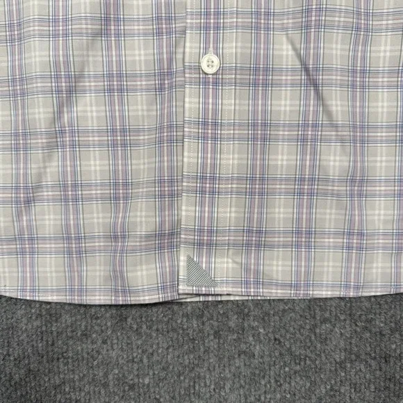 UNTUCKIT Shirt Mens 2XL Purple Plaid Bruno Short Sleeve Button Down - Picture 6 of 9